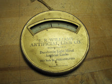 Load image into Gallery viewer, WILLIAMS ARTIFICIAL LIMB Co PHILADELPHIA Original Old Advertising Thermometer
