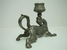 Load image into Gallery viewer, Beast Monster Antique Figural Chamberstick Candlestick Meriden Co Silver Plate