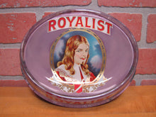 Load image into Gallery viewer, ROYALIST Antique CIGAR Advertising Glass Change Receiver Tray BRUNHOFF MFG OHIO