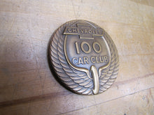 Load image into Gallery viewer, CHEVROLET 100 CAR CLUB Old Bronze Brass Paperweight Medallion Advertising Chevy