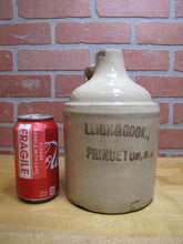 Load image into Gallery viewer, LEIGH & COOK PRINCETON NJ Old Stoneware Advertising Jug Grocery Store Sign Ad