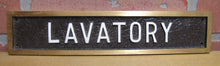 Load image into Gallery viewer, LAVATORY Old Embossed Advertising Sign Bathroom Restroom Toilet Bronze Brass Ad