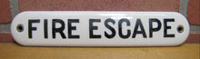 Load image into Gallery viewer, FIRE ESCAPE Original Old Ceramic Porcelain Material Safety Advertising Sign