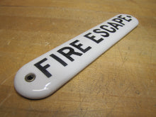 Load image into Gallery viewer, FIRE ESCAPE Original Old Ceramic Porcelain Material Safety Advertising Sign