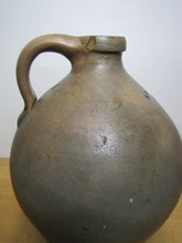Load image into Gallery viewer, CLARK & FOX ATHENS Antique Stoneware Ovoid Jug w Handle Grocery Distillery 19c