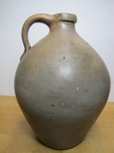Load image into Gallery viewer, CLARK & FOX ATHENS Antique Stoneware Ovoid Jug w Handle Grocery Distillery 19c