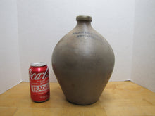Load image into Gallery viewer, CLARK & FOX ATHENS Antique Stoneware Ovoid Jug w Handle Grocery Distillery 19c