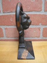 Load image into Gallery viewer, Devil Dog Gargoyle Serpent Monster Beast Old Japanned Copper Flash Doorstop