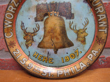 Load image into Gallery viewer, WORZ SALOON & RESTAURANT PHILA PA Antique Advertising Tip Tray Bar Pub Tavern