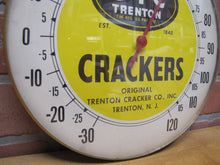 Load image into Gallery viewer, O-T-C ORIGINAL TRENTON CRACKER Co Old Glass Face Advertising Thermometer NJ 1848