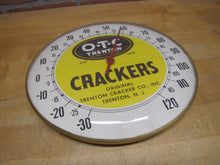 Load image into Gallery viewer, O-T-C ORIGINAL TRENTON CRACKER Co Old Glass Face Advertising Thermometer NJ 1848