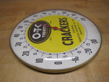 Load image into Gallery viewer, O-T-C ORIGINAL TRENTON CRACKER Co Old Glass Face Advertising Thermometer NJ 1848