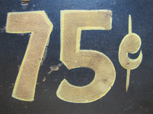 Load image into Gallery viewer, KARTING 75c Old Black & Gold Smaltz Reflective Painted Wooden Advertising Sign