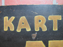 Load image into Gallery viewer, KARTING 75c Old Black & Gold Smaltz Reflective Painted Wooden Advertising Sign