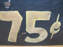 Load image into Gallery viewer, KARTING 75c Old Black & Gold Smaltz Reflective Painted Wooden Advertising Sign