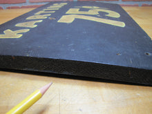 Load image into Gallery viewer, KARTING 75c Old Black & Gold Smaltz Reflective Painted Wooden Advertising Sign