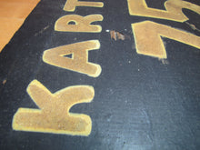 Load image into Gallery viewer, KARTING 75c Old Black & Gold Smaltz Reflective Painted Wooden Advertising Sign