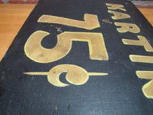 Load image into Gallery viewer, KARTING 75c Old Black & Gold Smaltz Reflective Painted Wooden Advertising Sign