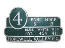 Load image into Gallery viewer, HOPEWELL VALLEY GC GOLF & COUNTRY CLUB NJ Hole 4 Course Plaque Marker Sign Ad