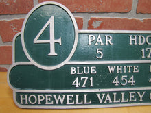 Load image into Gallery viewer, HOPEWELL VALLEY GC GOLF & COUNTRY CLUB NJ Hole 4 Course Plaque Marker Sign Ad