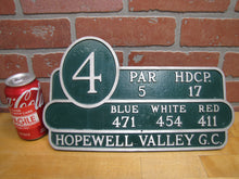 Load image into Gallery viewer, HOPEWELL VALLEY GC GOLF & COUNTRY CLUB NJ Hole 4 Course Plaque Marker Sign Ad