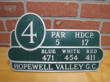 Load image into Gallery viewer, HOPEWELL VALLEY GC GOLF & COUNTRY CLUB NJ Hole 4 Course Plaque Marker Sign Ad