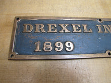 Load image into Gallery viewer, DREXEL INSTITUTE 1899 1900 Original Old Brass Bronze Plaque Sign University Ad