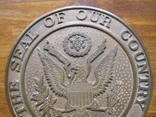 Load image into Gallery viewer, THE SEAL OF OUR COUNTRY USA Brass Plaque Medallion Ad Sign Spread Winged Eagle