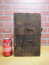 Load image into Gallery viewer, SUNSHINE PURE ETHYL ALCOHOL FOR NON-BEVERAGE USE Prohibition Era Wooden Ad Box