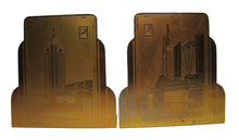 Load image into Gallery viewer, 1930s CHICAGO WORLDS FAIR CENTURY OF PROGRESS Bookends HALL SCIENCE TRAVEL BLDG