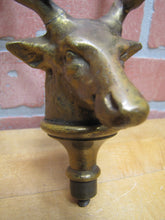 Load image into Gallery viewer, DEER BUCK HEAD MOUNT Old Brass Figural Finial Topper Hardware Element 14 Point