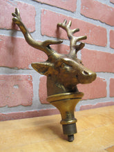 Load image into Gallery viewer, DEER BUCK HEAD MOUNT Old Brass Figural Finial Topper Hardware Element 14 Point