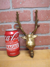 Load image into Gallery viewer, DEER BUCK HEAD MOUNT Old Brass Figural Finial Topper Hardware Element 14 Point
