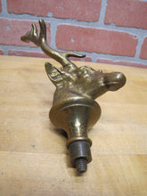 Load image into Gallery viewer, DEER BUCK HEAD MOUNT Old Brass Figural Finial Topper Hardware Element 14 Point