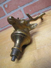 Load image into Gallery viewer, DEER BUCK HEAD MOUNT Old Brass Figural Finial Topper Hardware Element 14 Point