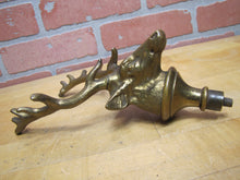 Load image into Gallery viewer, DEER BUCK HEAD MOUNT Old Brass Figural Finial Topper Hardware Element 14 Point
