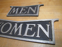 Load image into Gallery viewer, MEN WOMEN Pair Old Signs Bathroom Restroom Gas Station Diner Bar Pub Tavern Shop