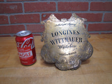 Load image into Gallery viewer, LONGINES WITTNAUER WATCHES Original Old Brass Store Display Advertising Sign