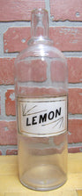 Load image into Gallery viewer, LEMON Antique Reverse Under Glass Label Bottle Soda Fountain Apothecary Bar Pub