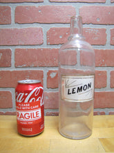 Load image into Gallery viewer, LEMON Antique Reverse Under Glass Label Bottle Soda Fountain Apothecary Bar Pub