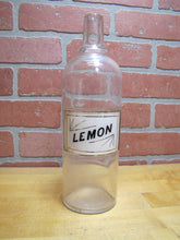 Load image into Gallery viewer, LEMON Antique Reverse Under Glass Label Bottle Soda Fountain Apothecary Bar Pub