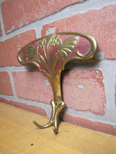 Load image into Gallery viewer, Antique Bronze Art Nouveau Hanger Hook Bracket Butterfly Flower ornate brass wsh
