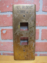 Load image into Gallery viewer, FOR FLOORS LOBBY TO 10 OLD BRASS BRONZE ELEVATOR BUTTON PANEL PLAQUE SIGN