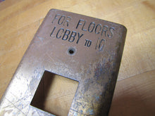 Load image into Gallery viewer, FOR FLOORS LOBBY TO 10 OLD BRASS BRONZE ELEVATOR BUTTON PANEL PLAQUE SIGN