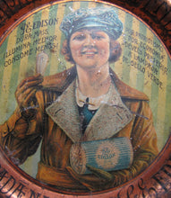 Load image into Gallery viewer, GE EDISON Lamps Light Bulbs Original Old Foreign Advertising Tin Tip Tray Sign