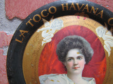Load image into Gallery viewer, LA TOCO HAVANA CIGARS T&O Co Makers TAMPA FLA Old Advertising Tin Tip Tray Sign