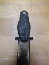 Load image into Gallery viewer, WISE OLD OWL Antique Letter Opener Page Turner Cast Iron Brass Wash Desk Tool