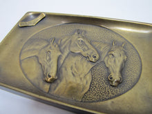 Load image into Gallery viewer, GEO WASHINGTON MASONIC MEMORIAL Old Souvenir Brass Tray Card Tip Pin 3 HORSES