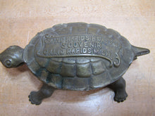 Load image into Gallery viewer, GRAND RAPIDS BRASS Co MICH Mfgr's Refrigerator & Furniture Hdw Old Match Holder Figural Turtle Advertising