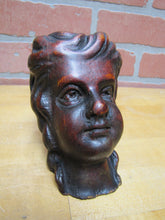 Load image into Gallery viewer, HEAD Antique Wooden Carved Figural Decorative Arts Salvage Part Hardware